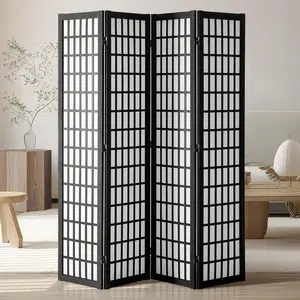 VEVOR Room Divider, TikTokShopBlackFriday, 4 Panel Japanese Room Divider, Wood Folding Privacy Screen Indoor, Japanese Partition Dividers Portable Decoration Screens, for Room Separation Home Office Restaurant & Bedroom