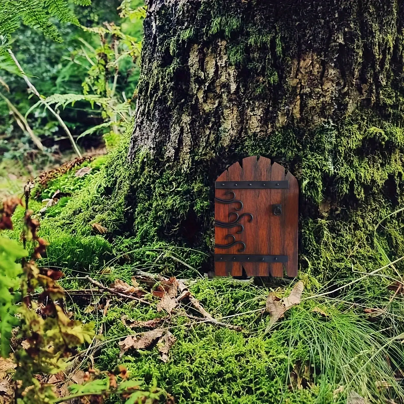 2 Piece Vintage Wooden Fairy Door Set, Rustic Elf Door for Garden and Home Decor, Garden Accessory, Perfect for Outdoor and Indoor Use