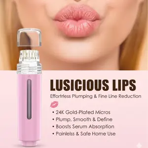 Aqua Stamp 2-in-1 Skincare Applicator & Serum Dispenser – Refillable Beauty Tool for Face, Lips & Scalp Care, Portable Design, Pink