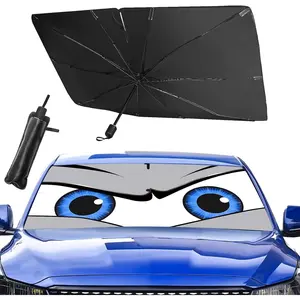 Upgraded  Windshield Sun Shade Umbrella,  Shade Front Windshield Sun Shade, Foldable Umbrella for Block UV Rays & Sun Heat Protection, 57"X31"