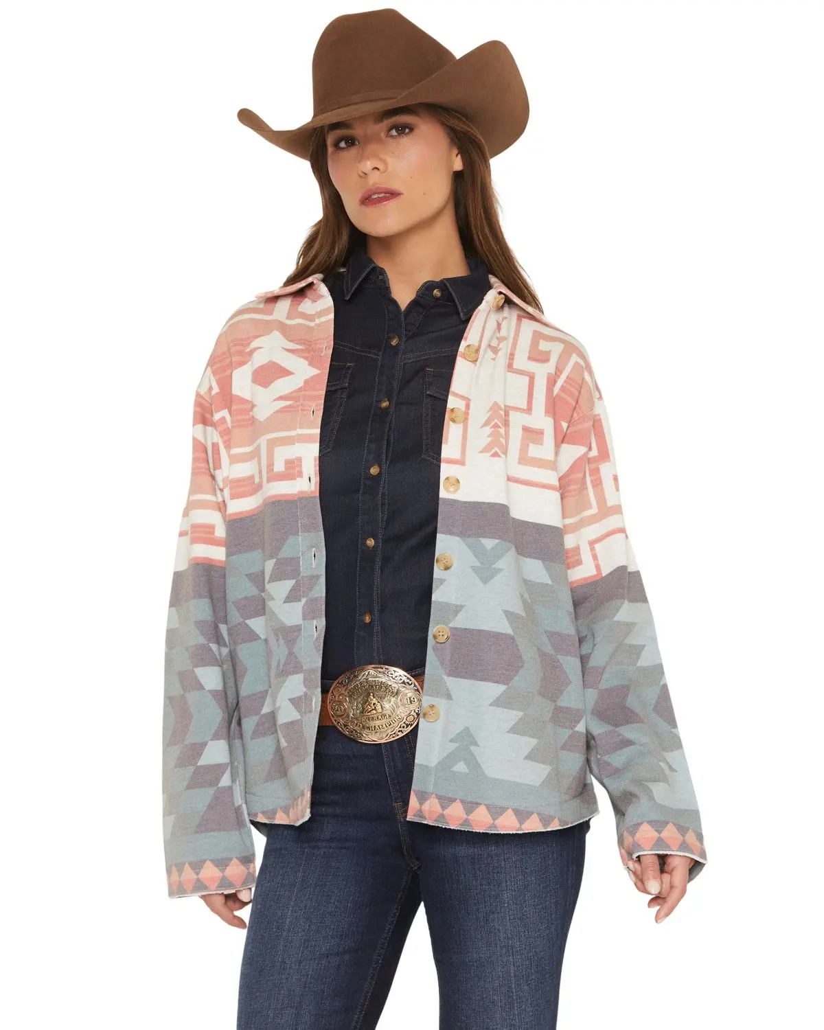 Shyanne Women's Women'S Southwestern Print Shacket - Srsp26k2-Oat