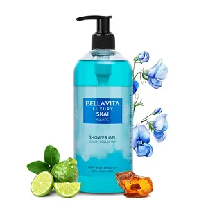 BellaVita Luxury’s Skai Aquatic Body Wash | Refreshing Oceanic Shower Gel | Cleanses & Soothes with Aloe Vera | 500ml Bath Nourishing Body Care