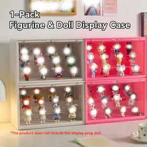 Multifunctional Storage Display Cabinet, Three-Tier Showcase, Anime Collection Model Rack, Stackable Transparent Organizer, Perfect for Collectors