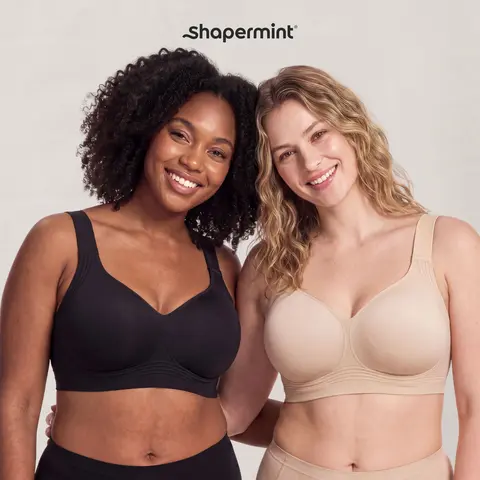 Shapermint Jelly Bras for Women Wireless No Underwire Full Coverage T-Shirt Bra, Seamless Wirefree Supportive Jelly Lift, Everyday Comfort Soft Bra, Plus Size up to G Cup & 4XL