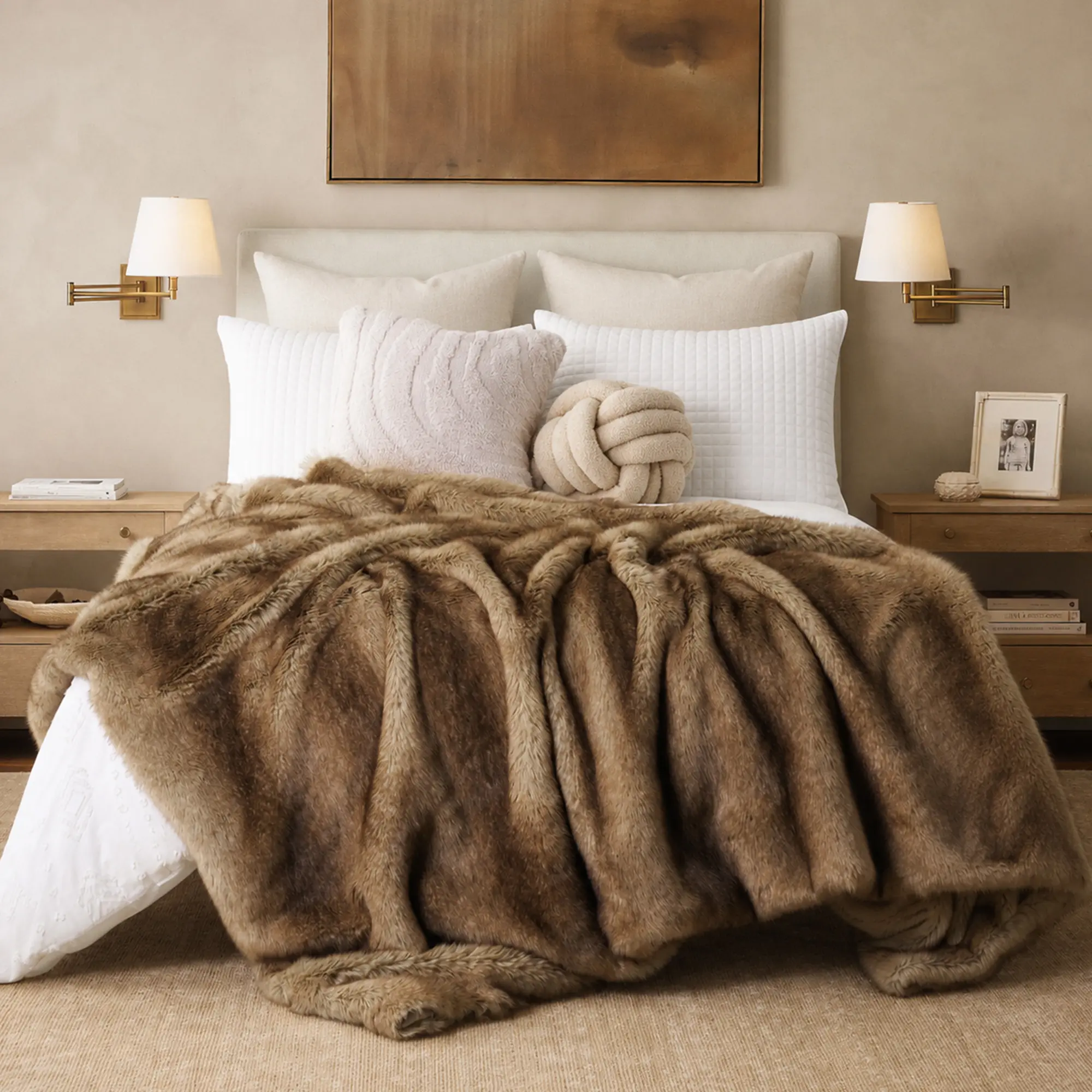 Battilo | Luxury Weighted Throw Blanket - Soft Mink Faux Fur, Plush, Warm, Cozy Throw for Movie Nights and Rest, Couch Sofa Home Decor Accent