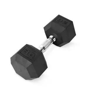 Barbell, 30lb Rubber Hex Dumbbell, Single