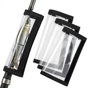 4count of transparent bait bags, durable 0.5mm thickened PVC material, bait protective sleeves for convenient storage, ensuring fishing safety, and easy viewing of bait, 2L+ 2M