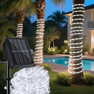 Solar Rope Lights 33FT 100LEDs,IP65 Waterproof Outdoor String Light, Palm Tree Lights for Party Garden Yard Pathway Patio Wedding Christmas Halloween Holiday Decoration