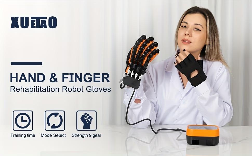 New upgraded rehabilitation gloves for patients with stroke, hemiplegia, and hand function impairments; robotic hand trainer, recovery device, finger strength training equipment