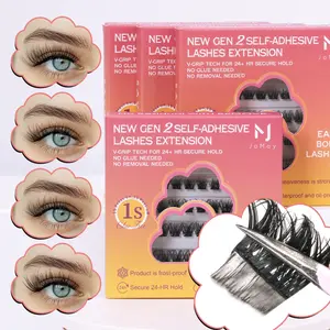 JoMay Self-Adhesive Lashes Extension Kit,No Glue Lash DIY Lash Clusters Kit,Beginner Friendly Eyelashes， individual lashes Makeup Cosmetic