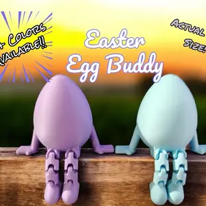 Egg Flexible Fidget - Easter Sale - Fun, Articulated Egg with Legs | Decor, Gift Ideas | Available in Over 15 Colors!