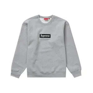 Supreme Men's Box Logo Crewneck (FW22) Heather Grey, from StockX