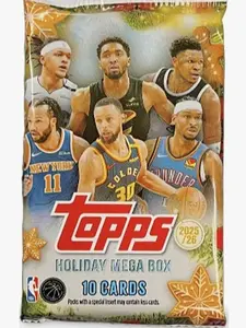 Topps NBA Holiday Edition Mega Basketball Pack 2025-2026  - 10 Cards Per Pack