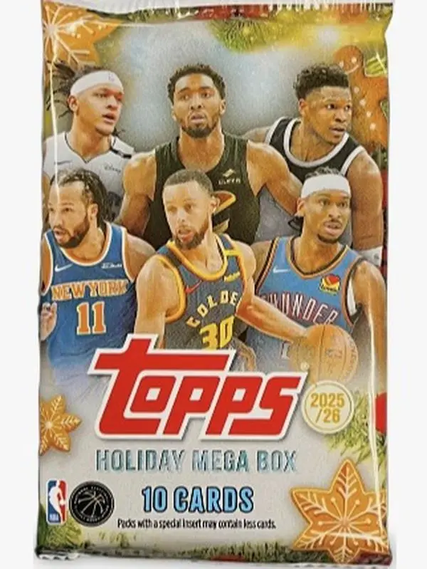 Topps NBA Holiday Edition Mega Basketball Pack 2025-2026 - 10 Cards Per ...