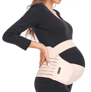 Maternity Belt, Pregnancy 3 in 1 Support Belt for Back/Pelvic/Hip Pain, Maternity Band Belly Support for Pregnancy Belly Support Band (S: Fit Ab 31.5"-43.3", Beige)