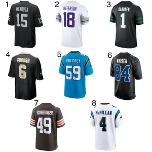 Men's V-Neck American Football Jersey Breathable Summer Mesh Sport Shirt