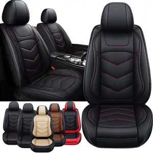 Car Seat Cover Full Set, Front and Back Seat Covers For Cars, 5 Seats Leather Seat Covers, Waterproof Car Seat Protectors,Driver Seat Cushions Fit  For Toyota Tacoma/ 4Runner/ RAV4 /Honda /Hyundai/Elantra/Tucson/Sonata/Accent