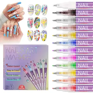 Nail Art Marker Set Quick-Drying Acrylic Pens for DIY Manicures & Easy 3D Designs,Ideal for Beginners, Graduation gift Diy Nails Nail Art Tools