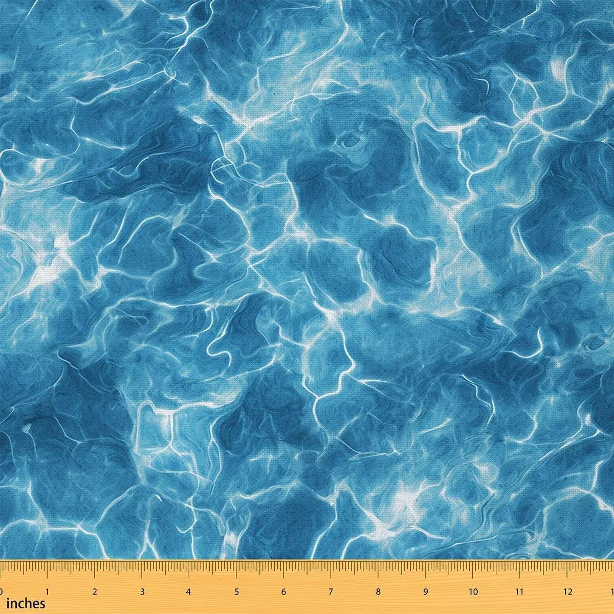 Ocean Fabric,Sea Wave Flannel Fabric,Sparkle Water Aqua Upholstery Fabric,Coastal Underwater Jewelry Indoor Outdoor Fabric Adult Women,Craft Art Sewing,,Blue