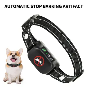 Automated Anti-Bark Dog Collar with 8 Adjustable Sensitivity Settings, 1 Count USB Rechargeable Collar, Soft & Durable Nylon, Vibrating Beep Alert, Fits Large Medium Small Breeds