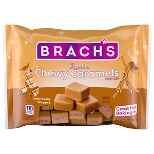 Brach’s Milk Maid Caramels, Individually Wrapped Candy, 10oz Bag Snack Sweet Salt Bonbon