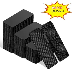 SnapFixMate 100 PCS (50 Pairs) Heavy Duty Hook and Loop Strips,Double Sided Reusable Adhesive Mounting Tape for Wall Hanging,Picture Frames,Cable Organizer, DIY Home Use