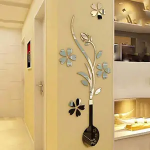 Creative Acrylic Vase 3D Wall Sticker, Living Room Decorative Mural, Modern Home Decoration, Easy-To-Apply Art Design