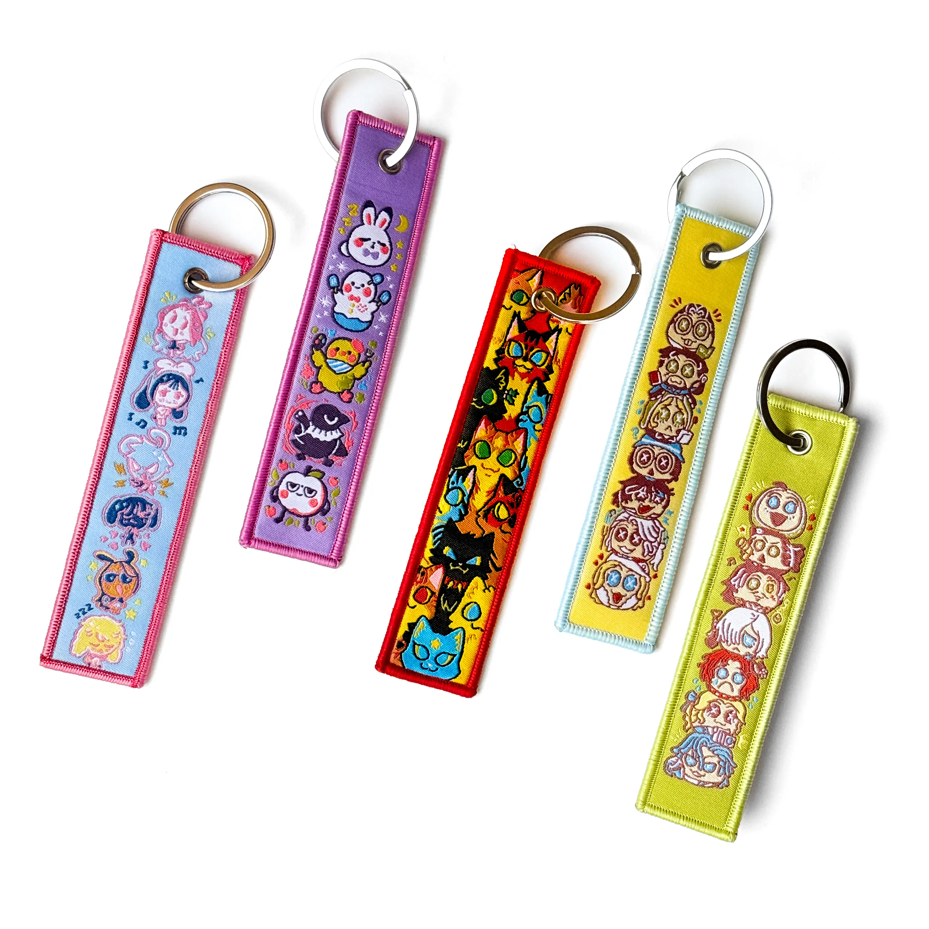 Double Sided Embroidered Keyring Charm Double Sided Embroidered Keyring Charm