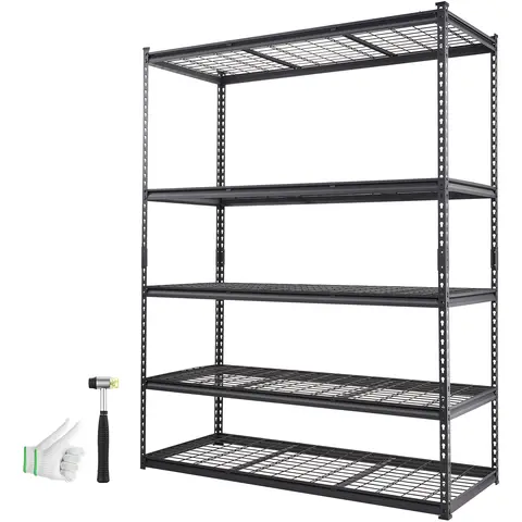 【toolupgrade】VEVOR 5-Tier Heavy Duty Wire Shelving Unit, 2000 lbs Capacity 36×16×72 in NSF Adjustable Steel Stand for Garage/Warehouse, Kitchen Pantry - Black Shelves for Storage & Garage Organization