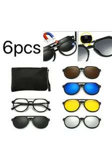 6pcs Interchangeable Lens Set, Fashion Decorative Eyewear, Daily Wear Glasses, Stylish Replacement Lenses, Versatile Accessory