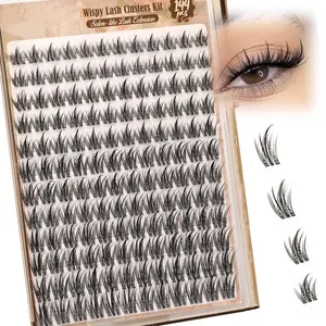Natural-Flowing Anime Eyelash Clusters, C-Curl Individual Lash Extensions, 10–18mm DIY Lash Kit with 144pcs Individual False Eyelashes for Home Use