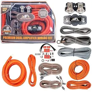 Elite Audio PRMK0-DUAL Premium 0 Gauge Dual Amp Wiring Kit – CCA Wire, Shielded RCA, ANL Fuse Holder