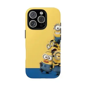 Minions Tough Phone Case Cute Cartoon Fan Gift Compatible with iPhone 11-17 Pro Max/Plus and Samsung Galaxy S23-25