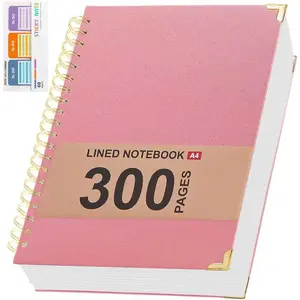 Lined Spiral Notebooks for Work, 300 Pages Leather 8.5 * 11 College Ruled journals for Writing, Hardcover Notebooks for Note Taking,  for Office  School Supplies()
