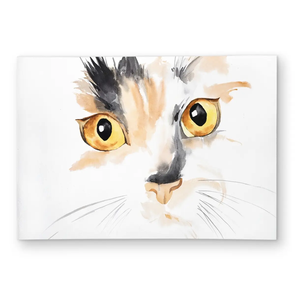 Begin Home Decor C1ROAR578F2RI8 5x7 ft. Rectangular Soft Rug - Cozy, Decorative Watercolor Cat Face Closeup Rug - Scandinavian Style Bedroom Decor