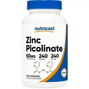 Nutricost Zinc Picolinate 50mg, 240 Vegetarian Capsules - Gluten Free and Non-GMO (240 Caps)