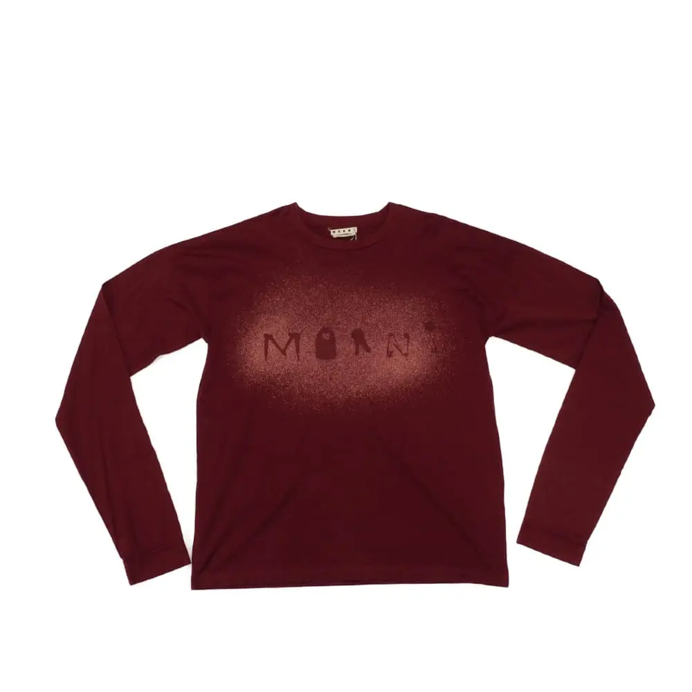 Pre-owned MARNI Cotton Small Leather Goods Graphic Logo Long Sleeve T Shirt