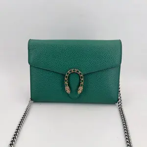 Pre-owned GUCCI leather Crossbody Bags Dionysus Wallet on Chain Green Calfskin