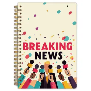 A spiral-bound notebook, designed for news work diaries, with dimensions of 5.5 x 8.3 inches, featuring high-quality grid paper, suitable for journalists' work diaries and interview notes. news professionals and also a kind of stationery gift