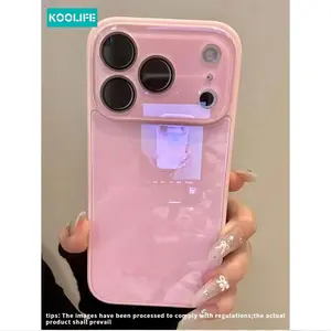 Koolife Luxury Solid Color Glossy Glass Phone Case, Protective, Anti-Drop Frame, Shockproof, Lens Protection, Hard Back Cover, Casing, Accessories, for iPhone 17/17 Pro/17 Pro Max/16/15/14/13/12/11, Casing
