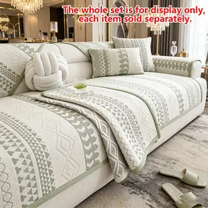 Boho Style Geometric Pattern Sofa Cover, Non-Slip, Wrinkle-Resistant, Stain-Proof, Breathable, Universal Fit, All Seasons