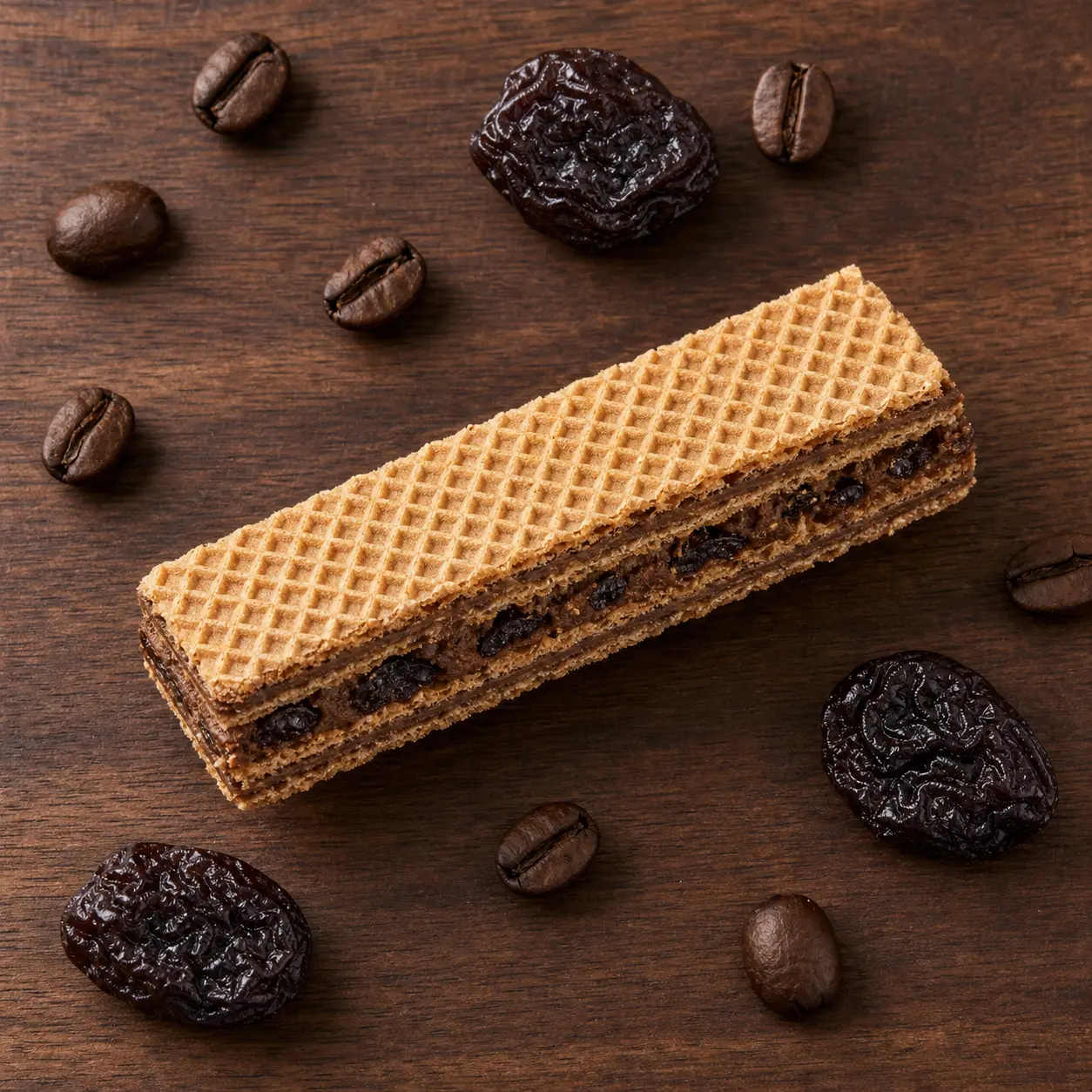 A protein bar that tastes like coffee and prunes，and has ZERO sugar-Sugar-Free Prune and Black Coffee Wafer Cookies
