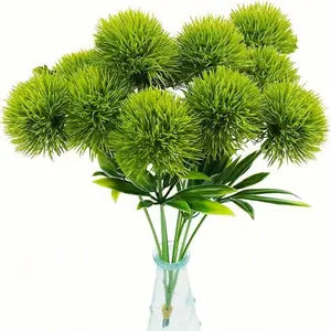 5PCS Artificial Plants Plastic Dandelion Silk Fake Flowers for Autumn Decorations Wedding Vase for Home Dining Room Bedroom Decorations Festival Birthday Party Accessories Outdoor Garden Decor
