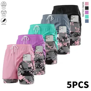 5-piece set of women’s athletic casual shorts, available in various combinations, suitable for sports fitness and leisure outings; women’s summer shorts | a gift for her