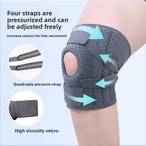 Sports Knee Pads Fitness Cycling Protective Gear Breathable Running Climbing Jump Rope Spring Support Compression Silicone Non-Slip Knee Pads