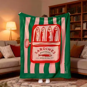 Canned Mini Dragon Fish Flannel Blanket Easy to Unfold Long Lasting Warmth Wrinkle Resistant Fabric Home Decor Must Have Perfect Gift Flannel Throw Blankets