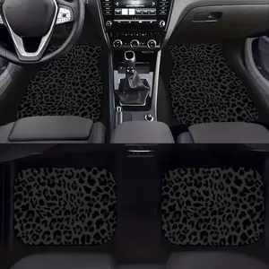 Leopard-print Car Floor Mat, 4 Counts/set Universal Car Interior Decorative Floor Mat, Non-slip Car Floor Mat for Front & Rear Seat Protective, Car Accessories, Floor Mats For Car