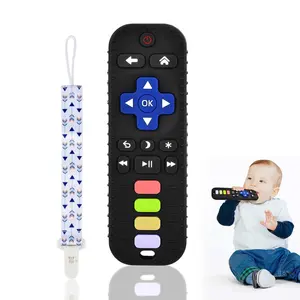 Baby Silicone Teething Toys, Simulation TV Remote Control Shape Teether Toys for Toddlers 3-18 Months, Boys Girls Baby Teething Toys, Babies Chew Toys, Freezer BPA Free