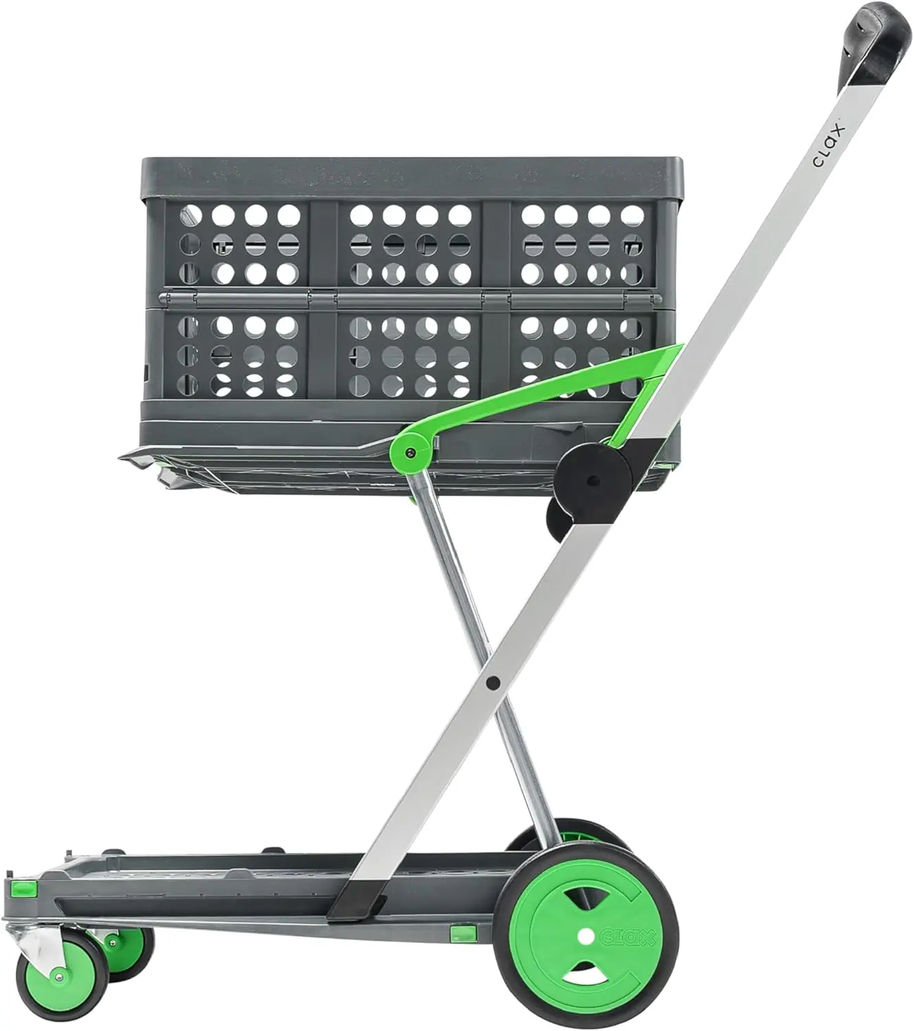 The Original| Made in Germany| Multi use Functional Collapsible carts| Mobile Folding Trolley| Shopping cart with Storage Crate| Platform Truck (Green)