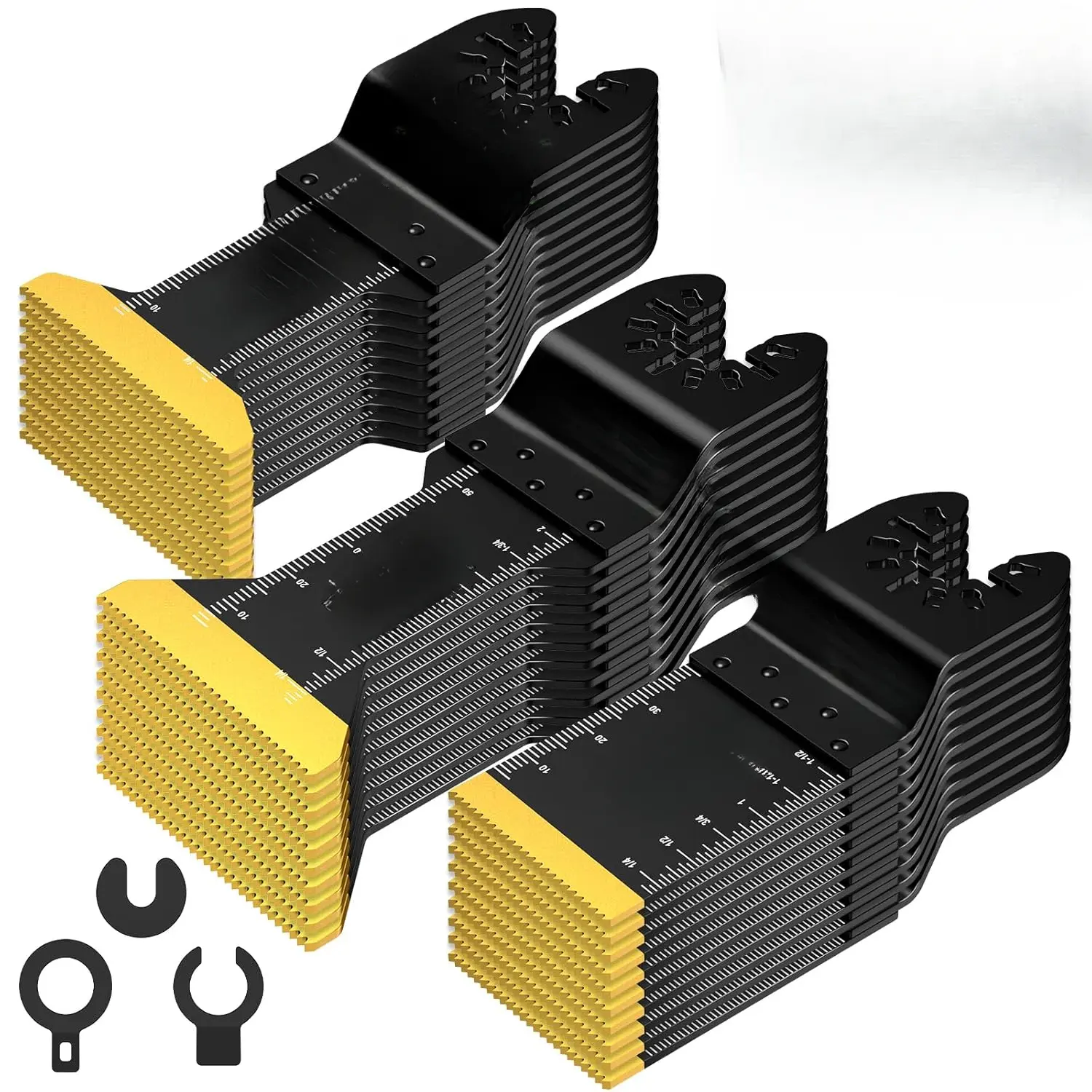 15 PCS  Titanium Oscillating Saw Blades Metal Cutting, Multitool Blades Oscillating Tool Blade Metal Nails, Multi Tool Blades Kits Wood and Metal Plastic Fit Milwaukee Bosch Rockwell RyobiQuesear